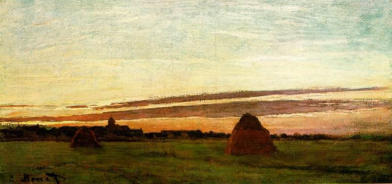 Claude Monet Haystacks at Chailly at Sunrise China oil painting art